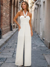 Women's Solid Color Sexy Slim Halter Tube Top Jumpsuit
